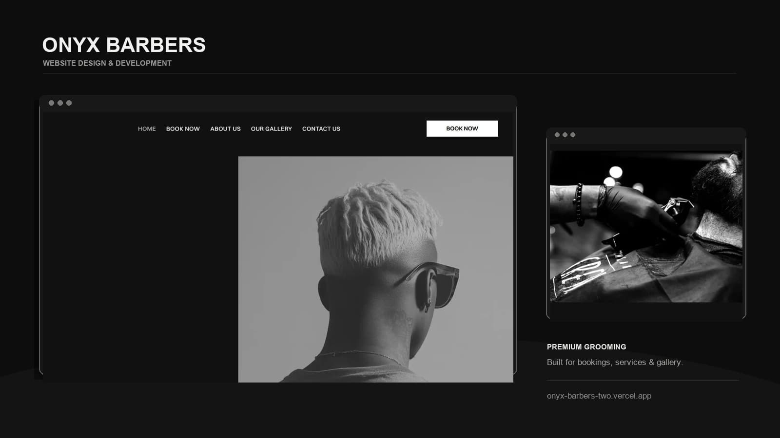 Onyx Barbers - Barbershop Website preview