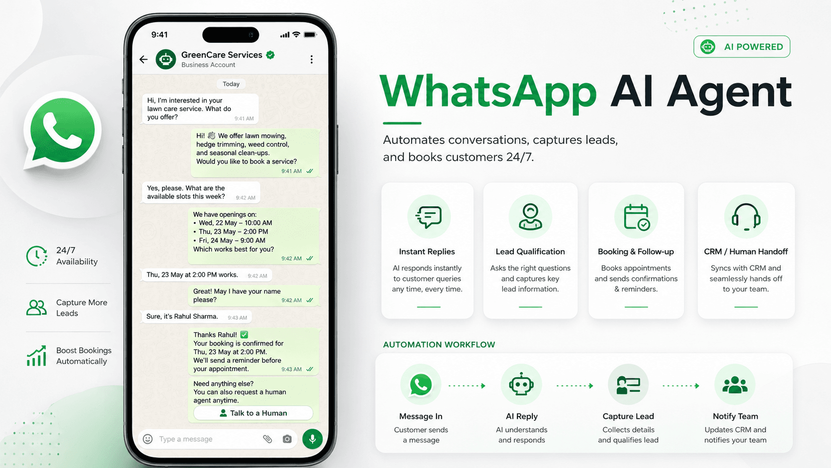 WhatsApp AI Agent preview